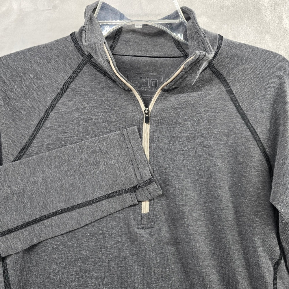 Stio Size Small Quarter Zip Pullover Gray Long Sleeve Thumbholes Base Layer